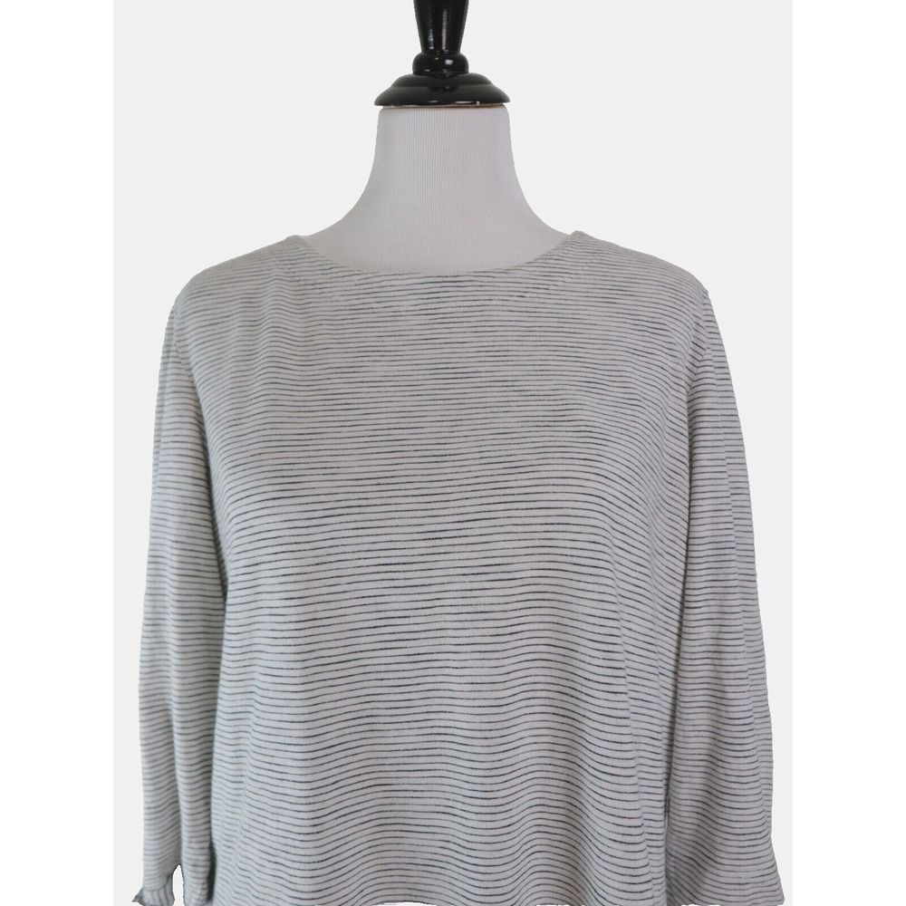 Habitat Size XS Striped Cotton Jersey Knit Top Tie Black White - Picture 7 of 10